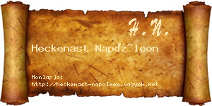 Heckenast Napóleon névjegykártya